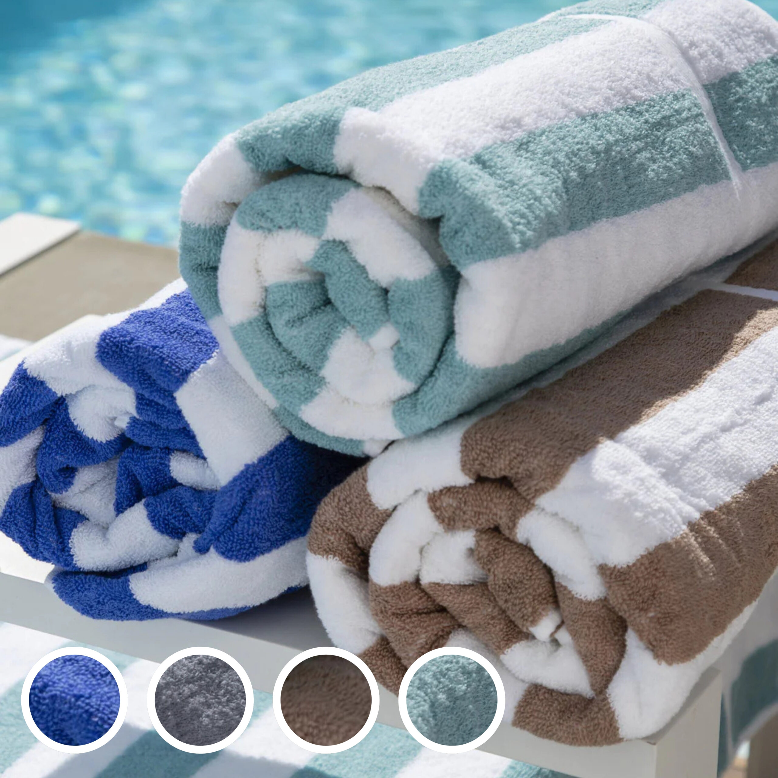 66 Nortex Broad Stripe Pool Towel - 3 Pack - Image 1